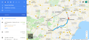 Madurai To Pudukkottai Map