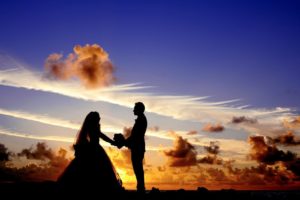 Look for a wedding with clouds
